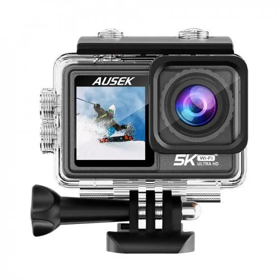 Ausek AT S81TR Waterproof Dual Display 5K Action Camera With Filter4.webp