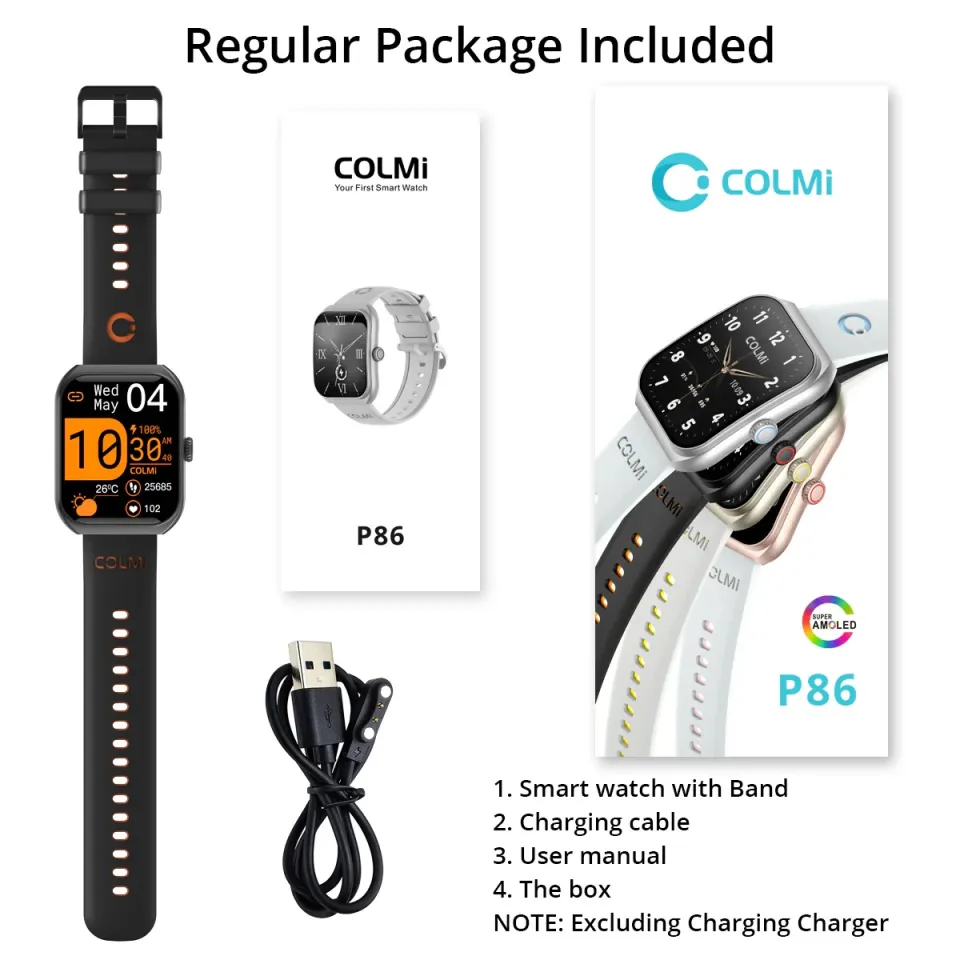 Colmi P86 BT Calling Smartwatch – Black5.webp
