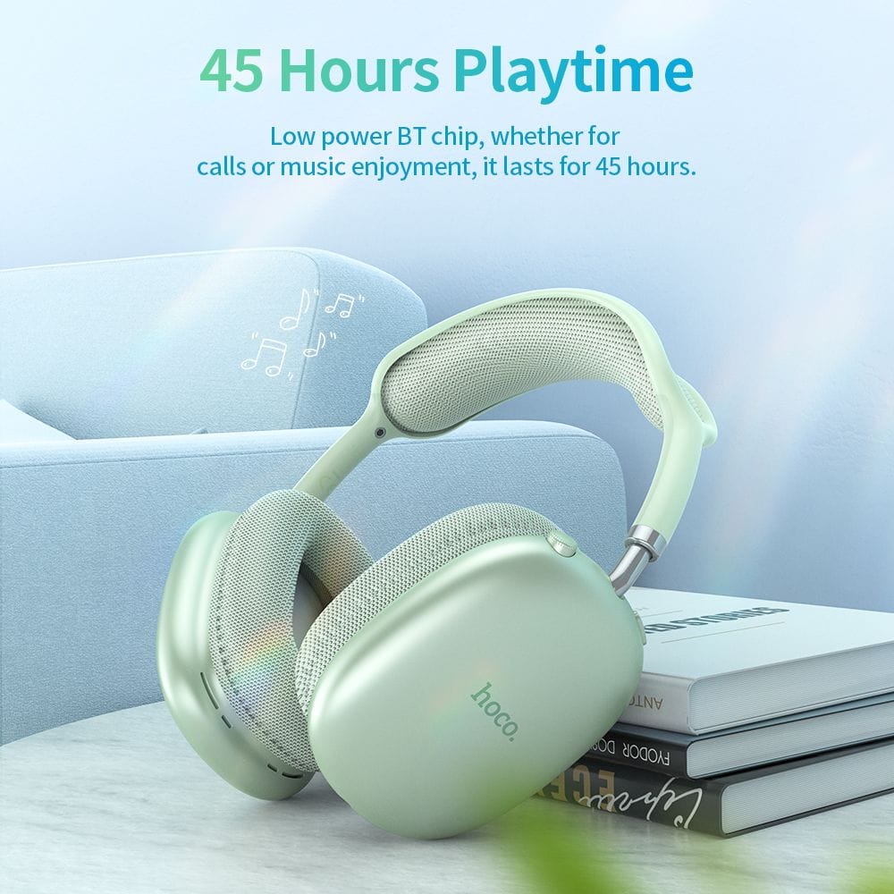 hoco w35 air wireless headphone green color.jpg
