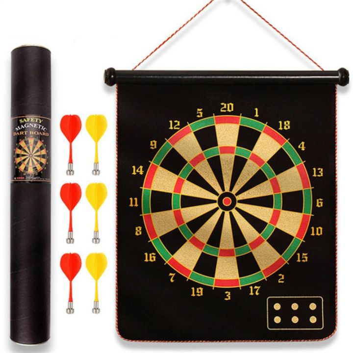 Magnetic Double-Sided Dart Board — 15 Inch