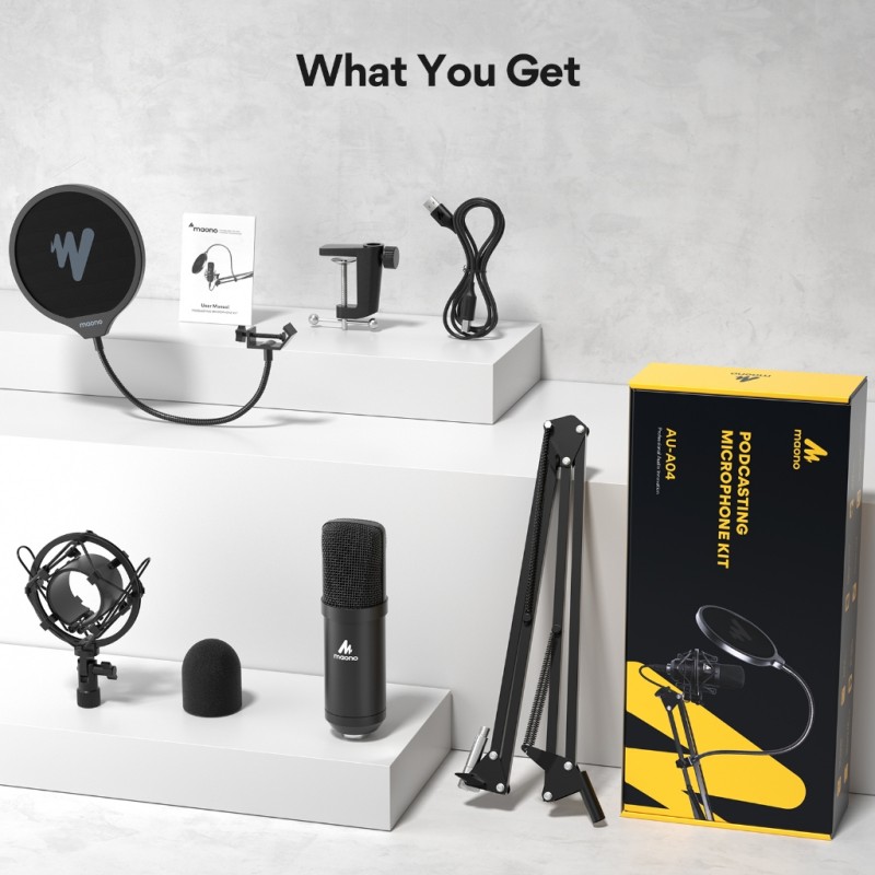 MAONO AU A04 USB Microphone Combo Setup Plug Play USB Cardioid Podcast Condenser Microphone4.jpeg