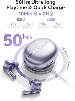 QCY MeloBuds N70 Adaptive Hybrid ANC Wireless Earbuds – Purple