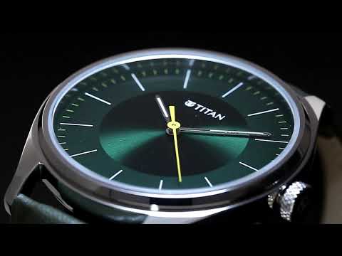 Titan Workwear Mens Urban Edge Lustrous Green Dial Leather Watch NP1802SL044.jpg