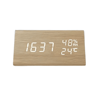 Triangle Wooden Style Digital Led Clock.png