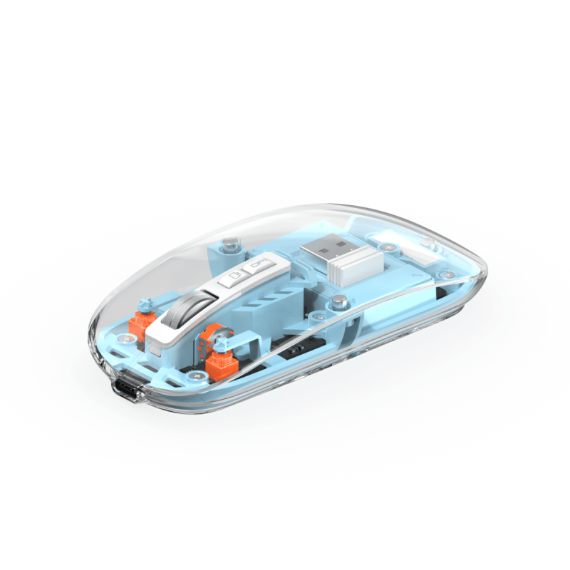 WiWU Transparent Crystal 2.4G Magnetic Wireless Mouse - Blue color